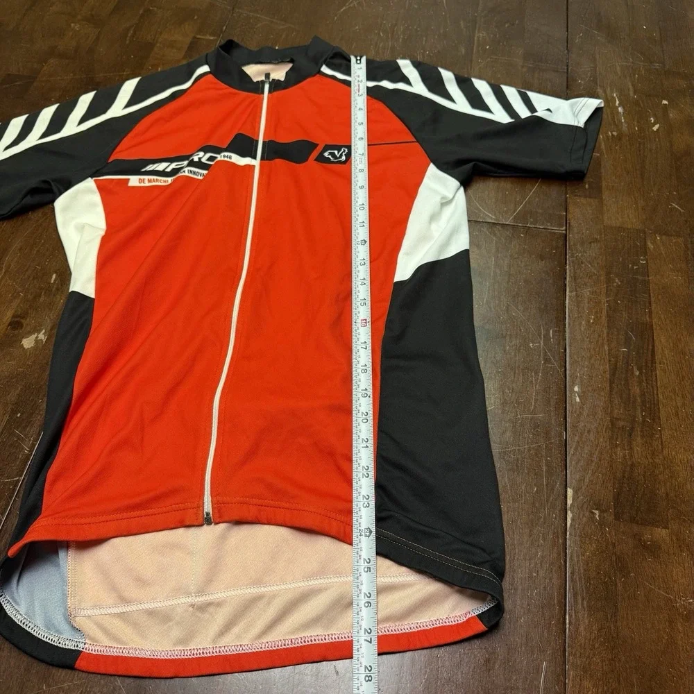 De Marchi Cycling Adult X Large Red White Black Full Zip Polyester Made Italy XL